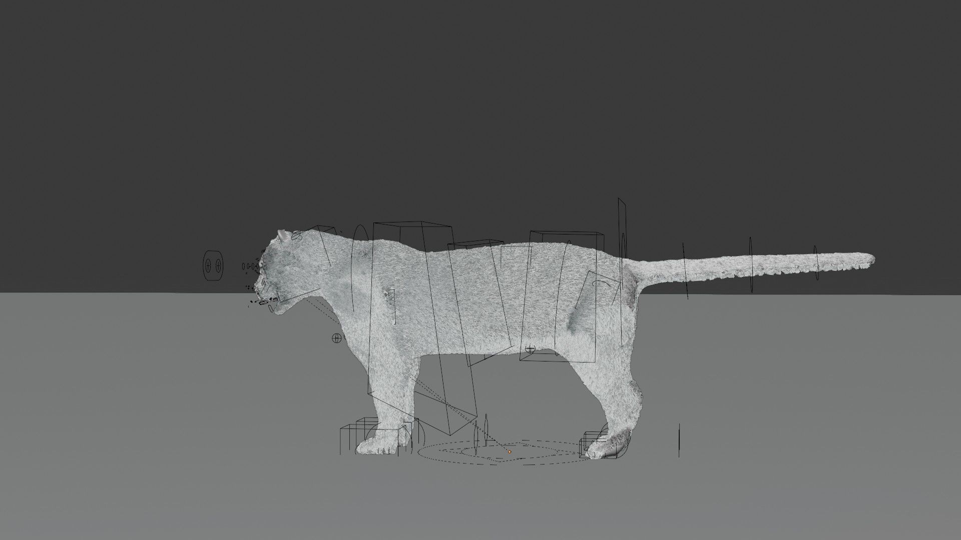 Leopard jaguar running in desert 3D model_7