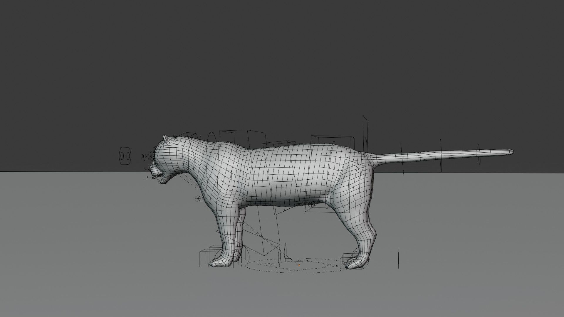 Leopard jaguar running in desert 3D model_8