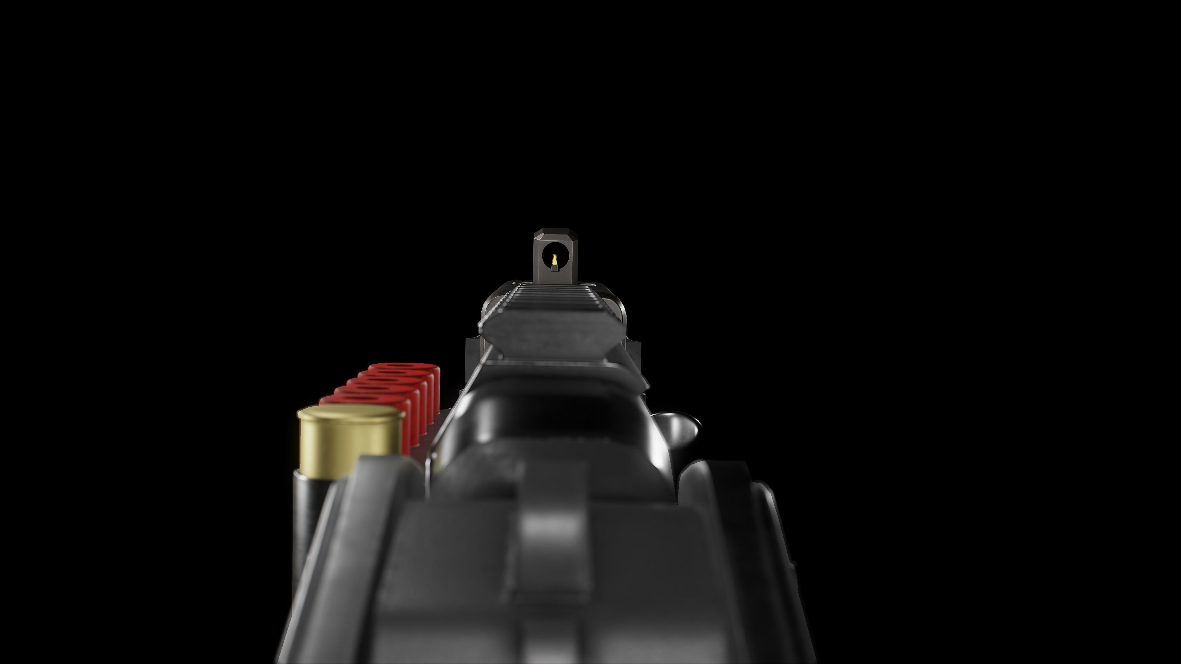 SPAS-12 Shotgun Low-poly 3D model_5