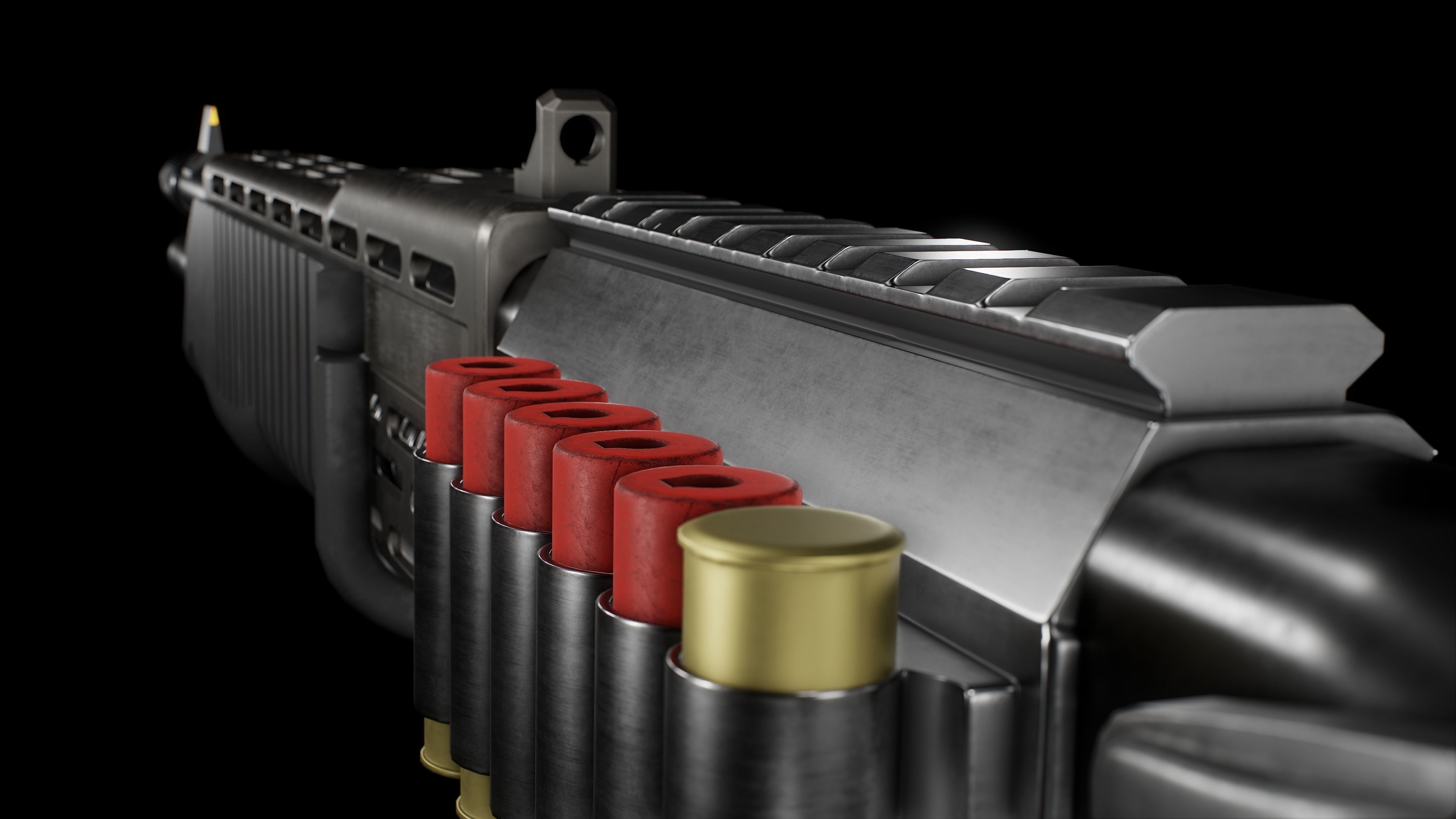 SPAS-12 Shotgun Low-poly 3D model_7