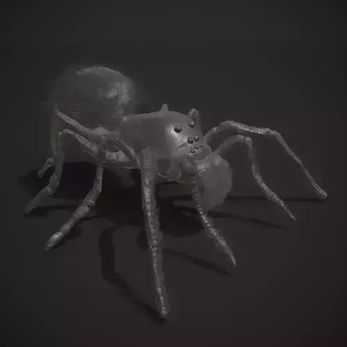 Black Spider Low-poly 3D model