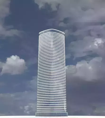 Skyscraper car in with bars 3D model