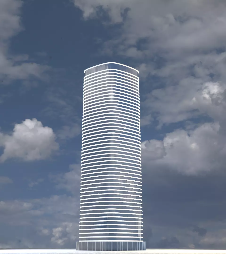 Skyscraper car in with bars 3D model_0