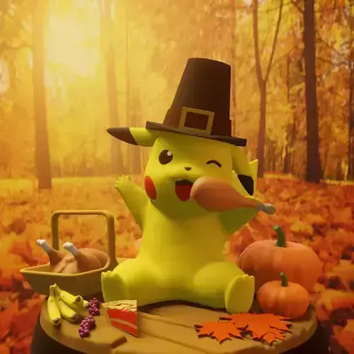 pokemon pikachu thanksgiving 3D print model