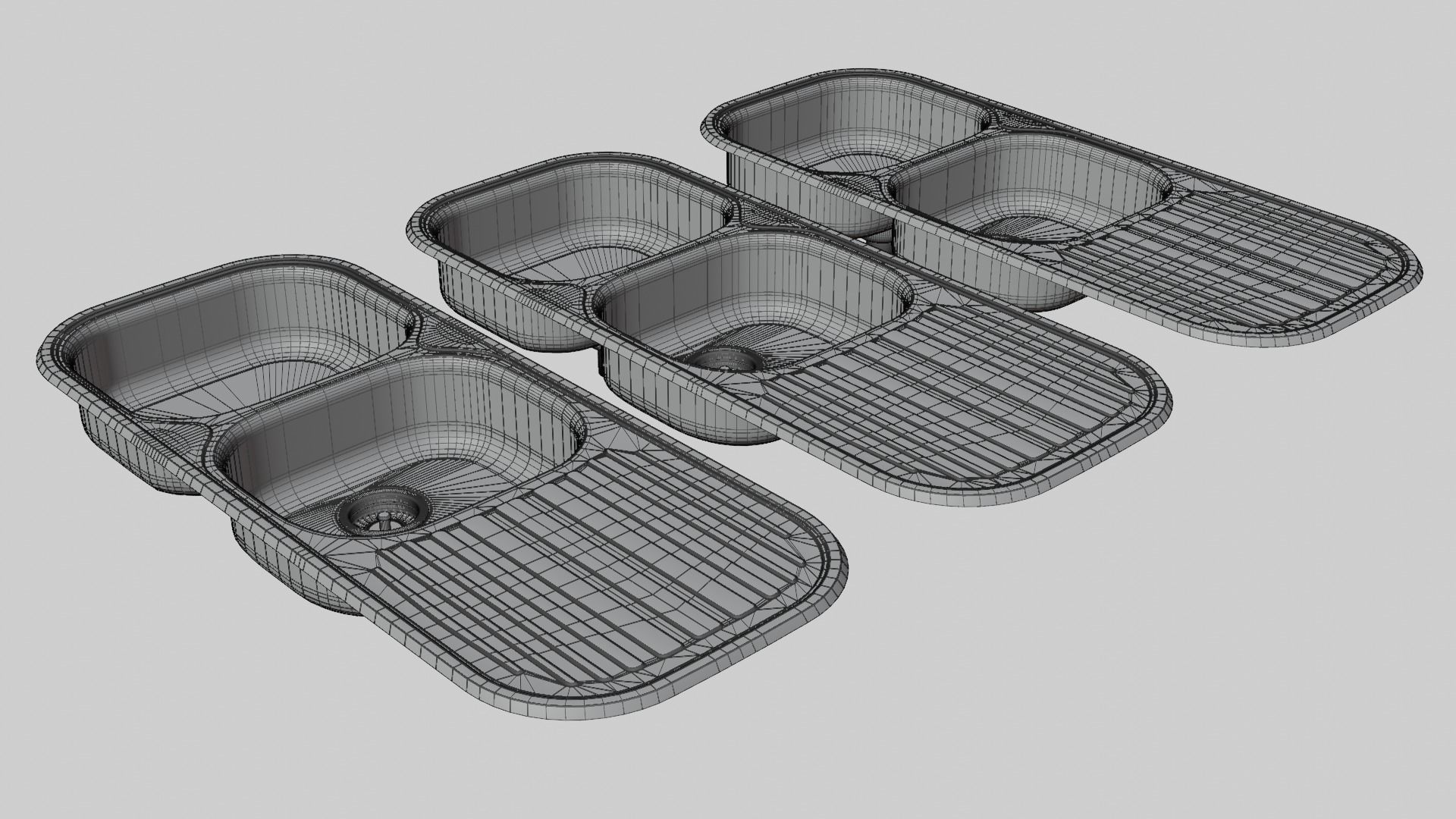 Stainless Steel Kitchen Sink 3D model_21