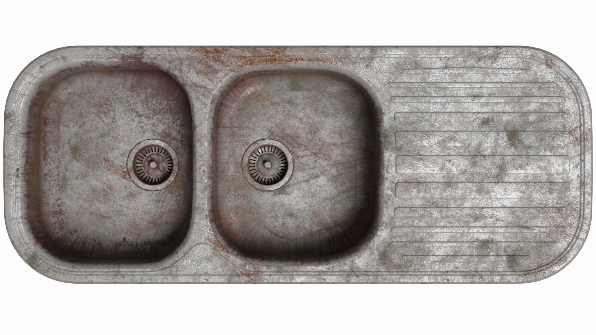 Stainless Steel Kitchen Sink 3D model_8