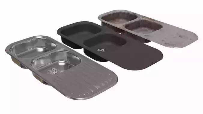 Stainless Steel Kitchen Sink 3D model