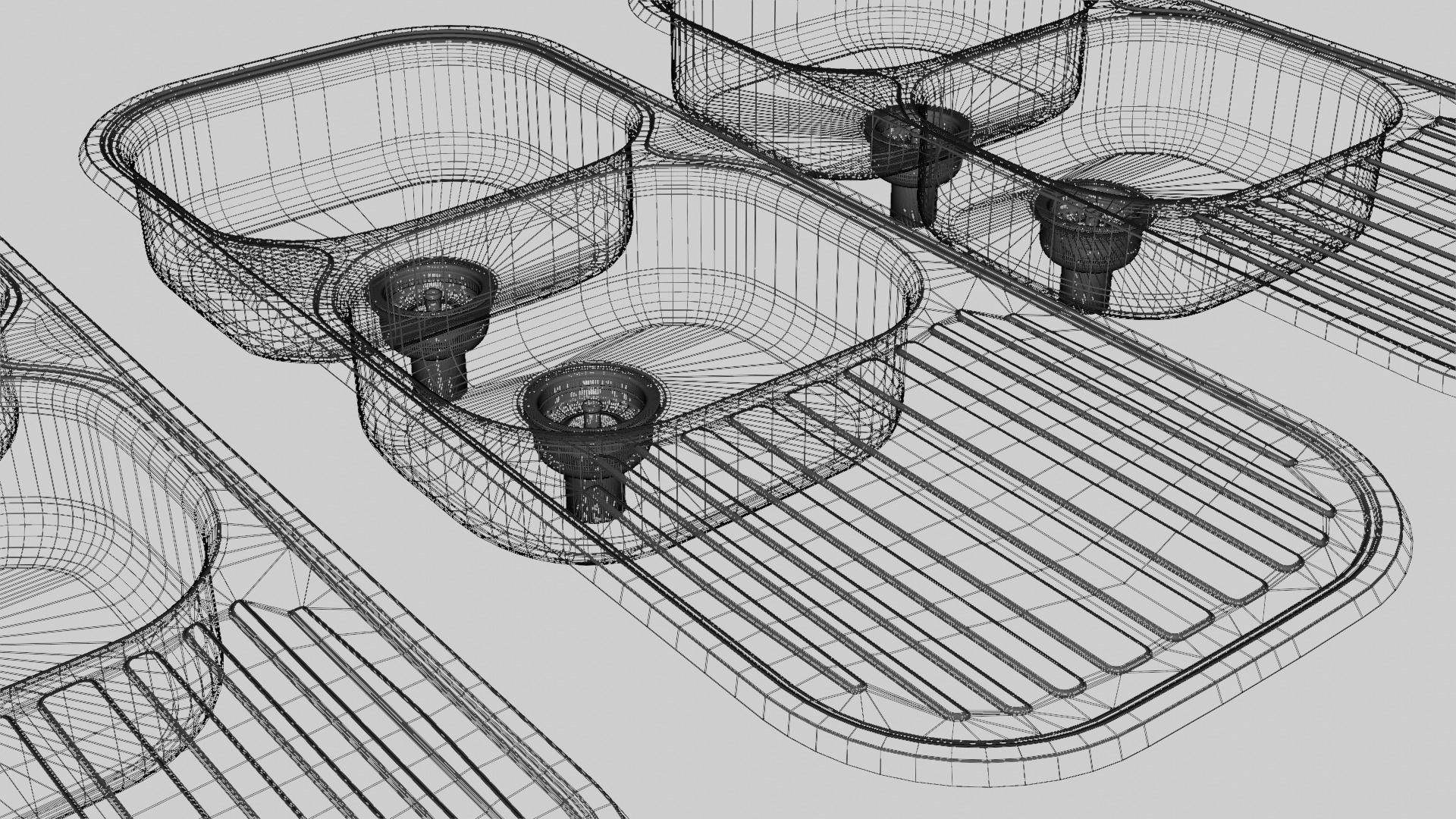 Stainless Steel Kitchen Sink 3D model_29