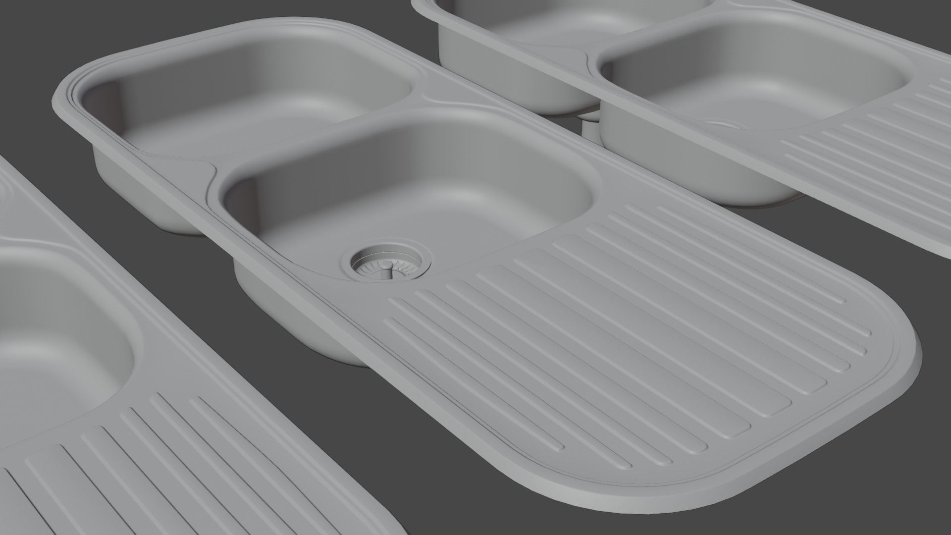 Stainless Steel Kitchen Sink 3D model_15