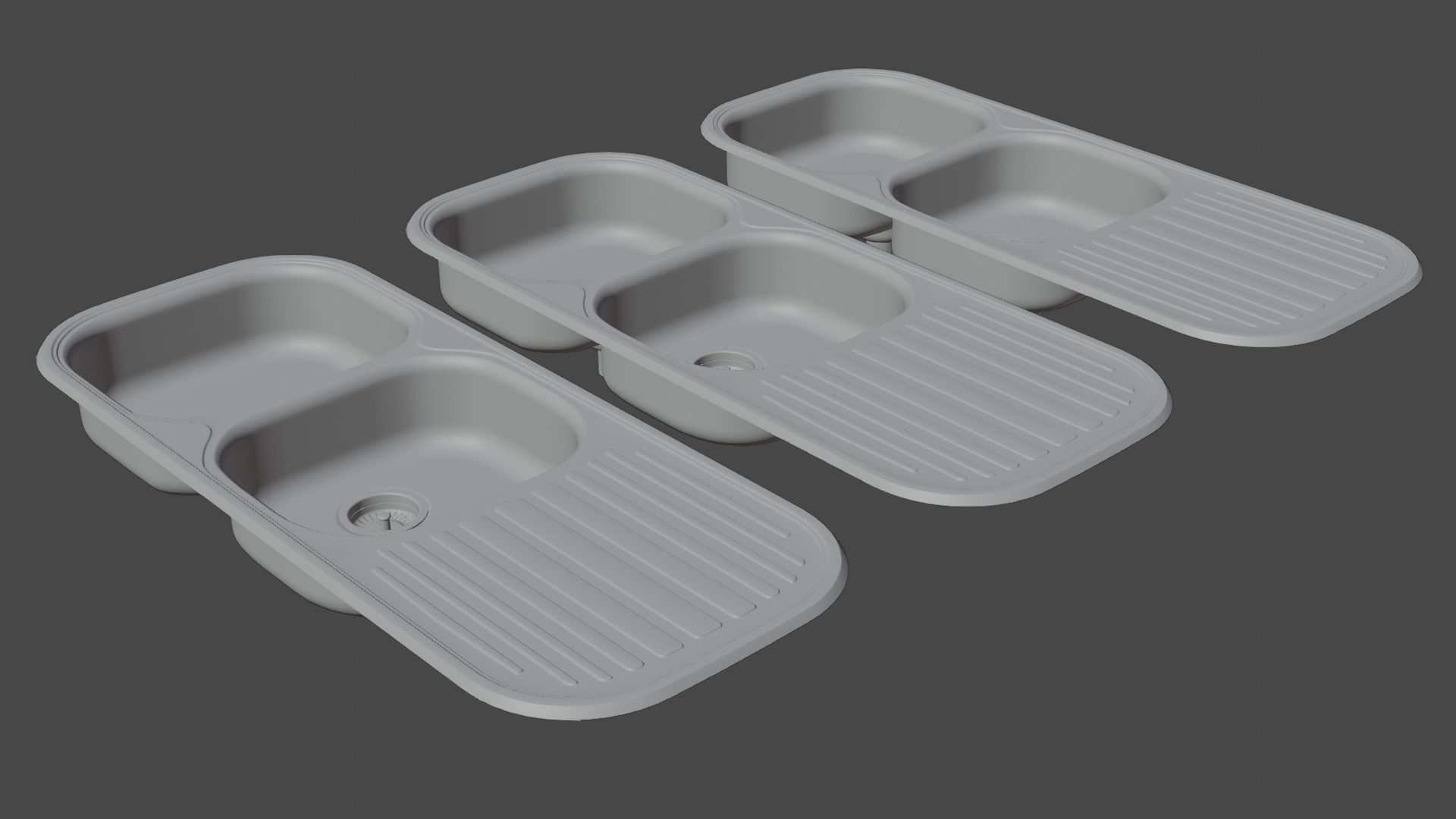 Stainless Steel Kitchen Sink 3D model_14