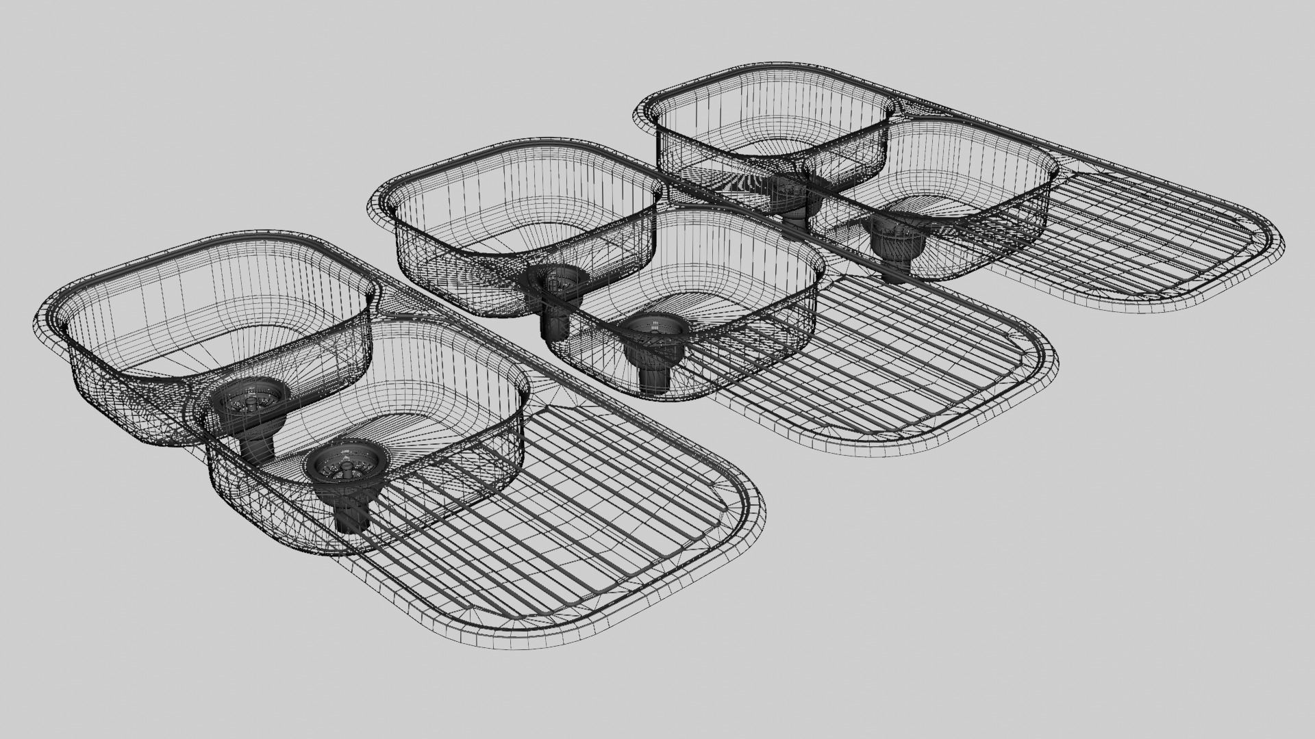 Stainless Steel Kitchen Sink 3D model_28