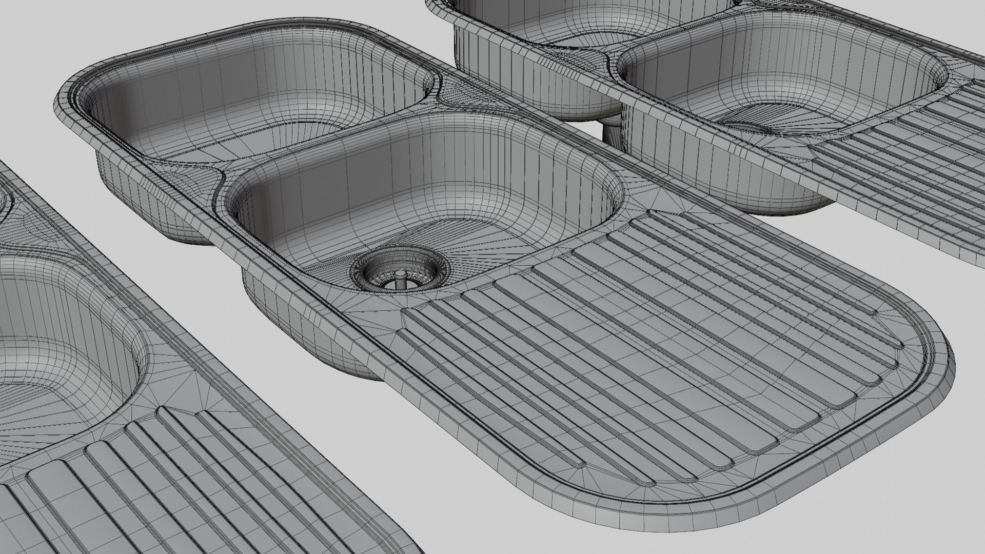 Stainless Steel Kitchen Sink 3D model_22