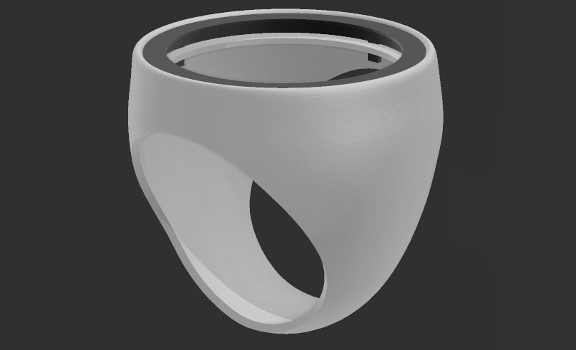 Gents Full gold British sovereign ring mount frame 3D print model_2