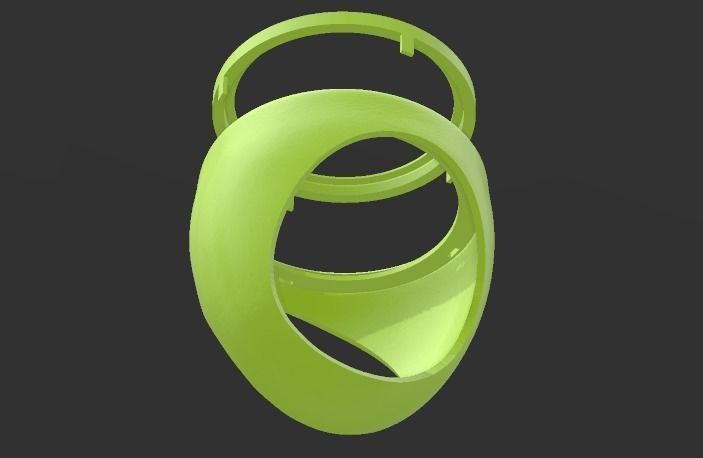 Gents Full gold British sovereign ring mount frame 3D print model_5