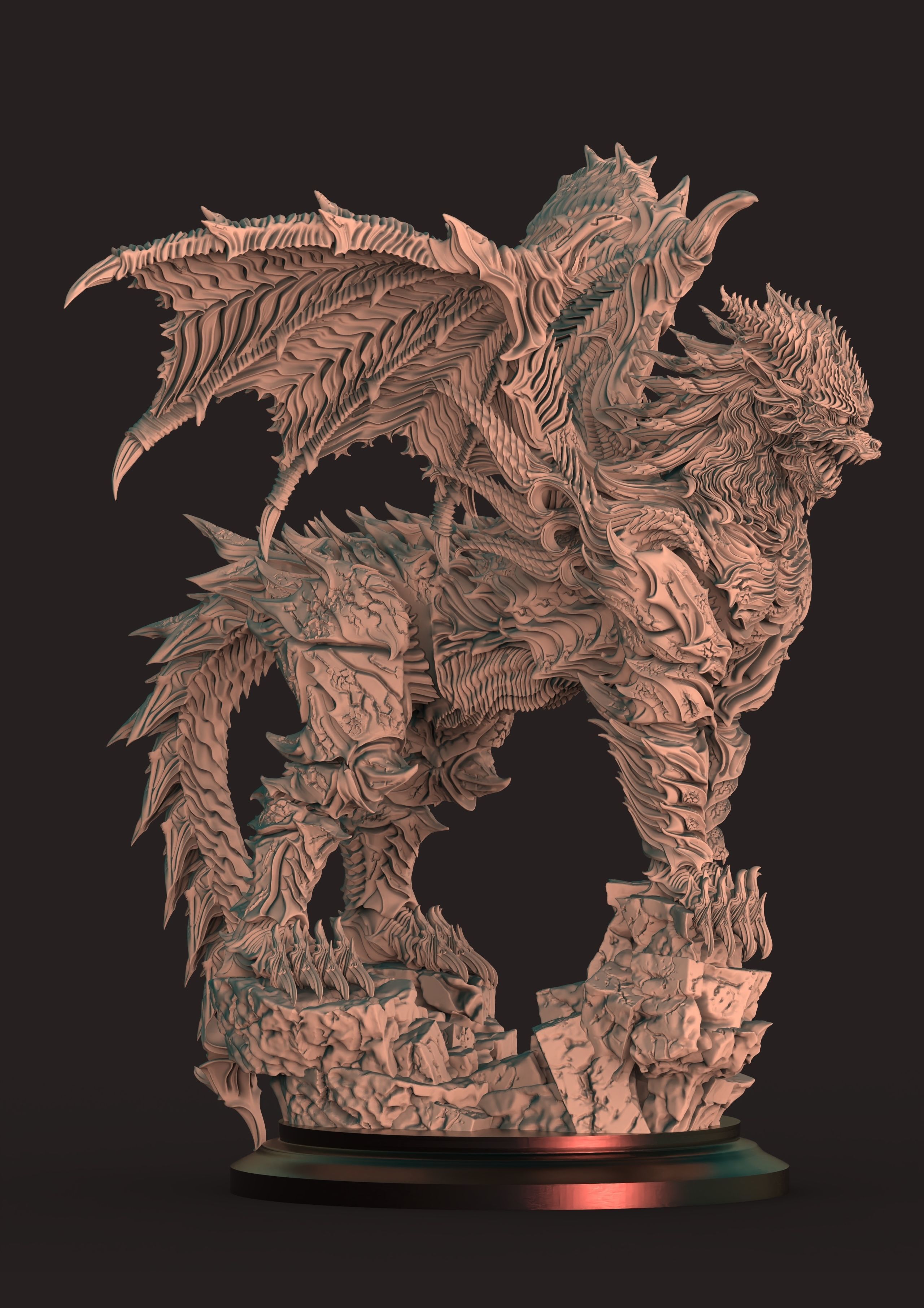 3D Game Assets 3D print model Dragon Figure 3D print model_5
