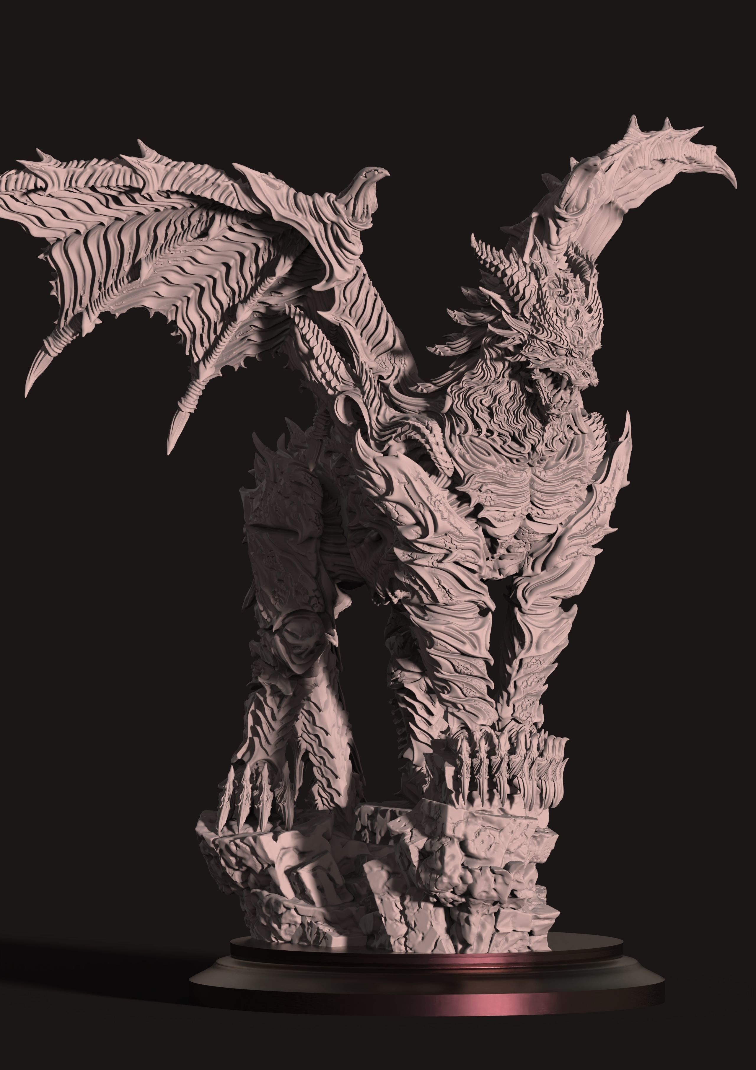 3D Game Assets 3D print model Dragon Figure 3D print model_1