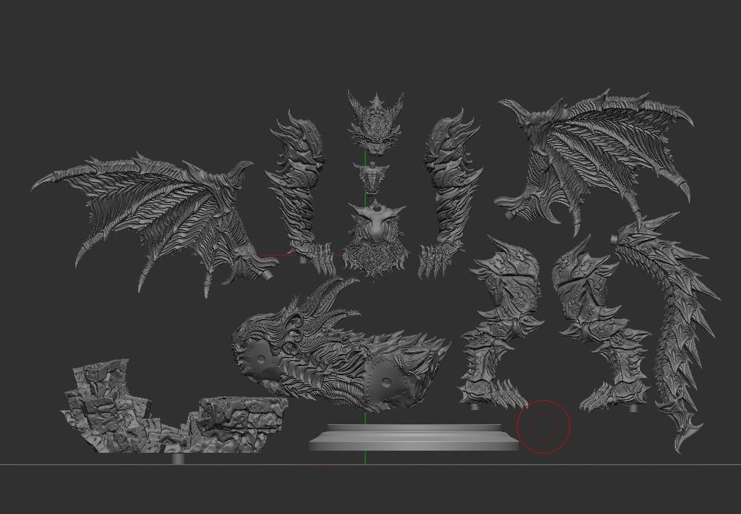 3D Game Assets 3D print model Dragon Figure 3D print model_8