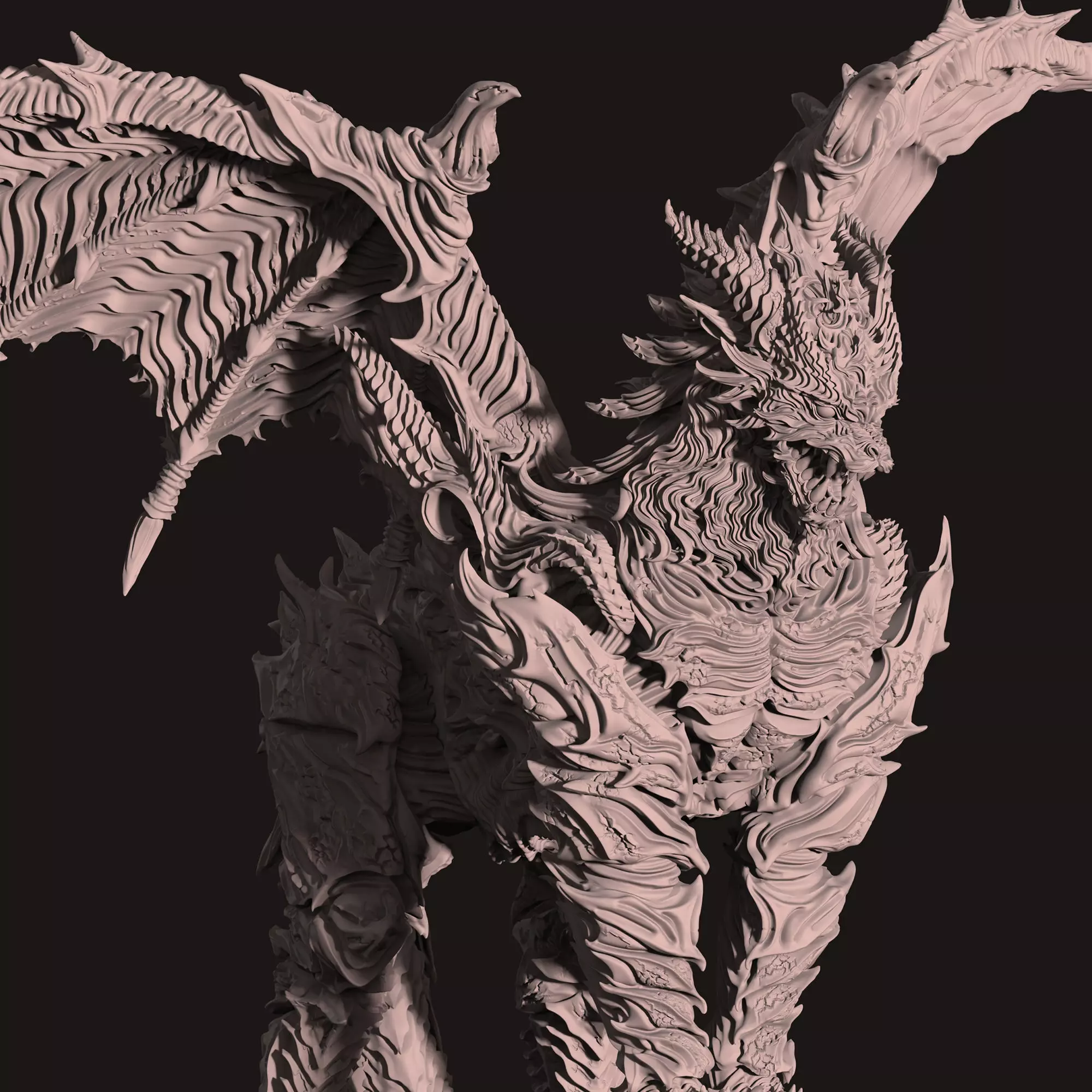 3D Game Assets 3D print model Dragon Figure 3D print model_0