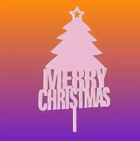Merry Christmas Topper 3D print model