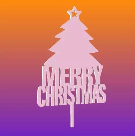 Merry Christmas Topper 3D print model_0