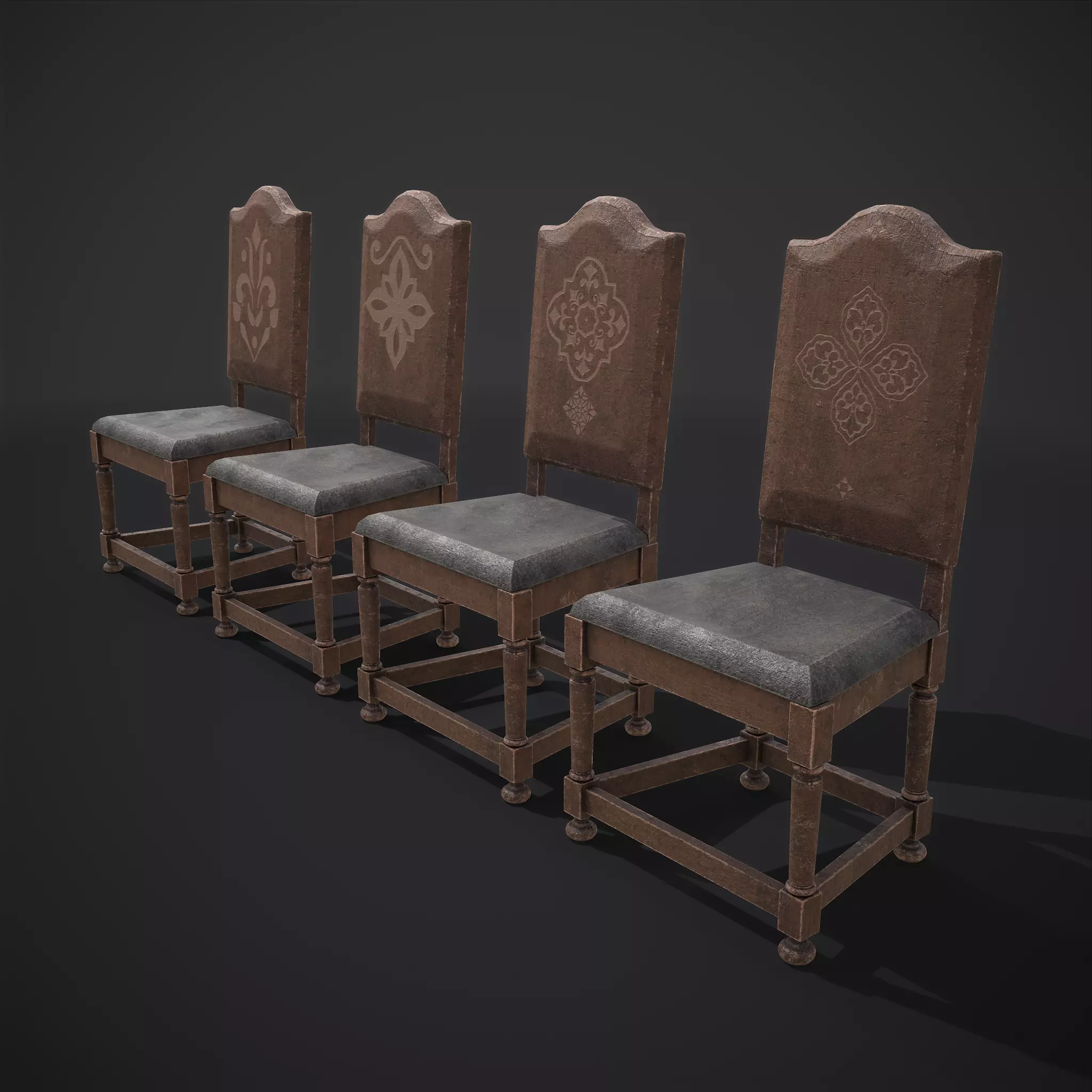 Elegant High Chair Low-poly 3D model