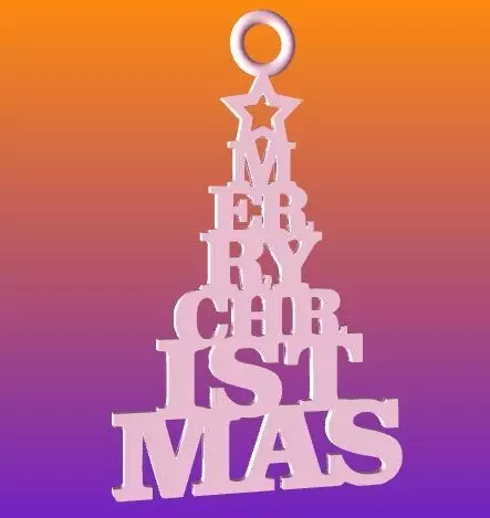 Merry Christmas tree 3D print model_0