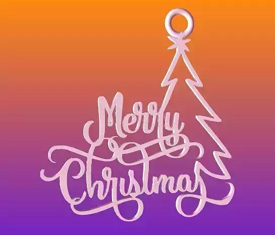 Merry Christmas Ornament 3D print model Merry Christmas Ornament 3D print model