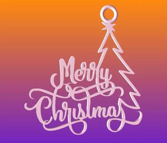 Merry Christmas Ornament 3D print model_0