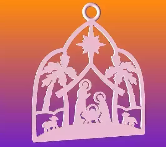 Nativity Christmas Ornament 3D print model