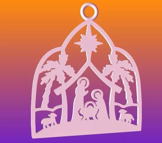 Nativity Christmas Ornament 3D print model_0