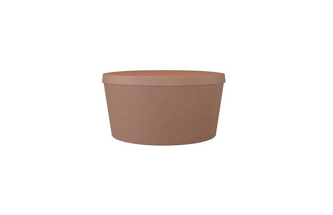 Round Disposable Lunch Box v1 002 Low-poly 3D model 2