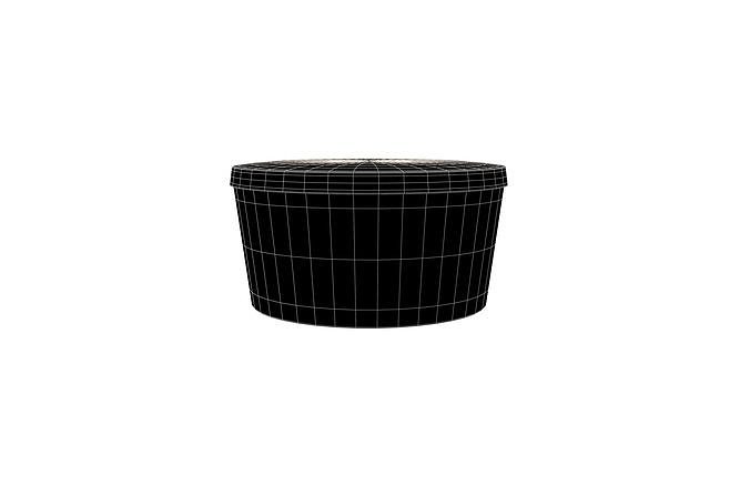 Round Disposable Lunch Box v1 002 Low-poly 3D model 5
