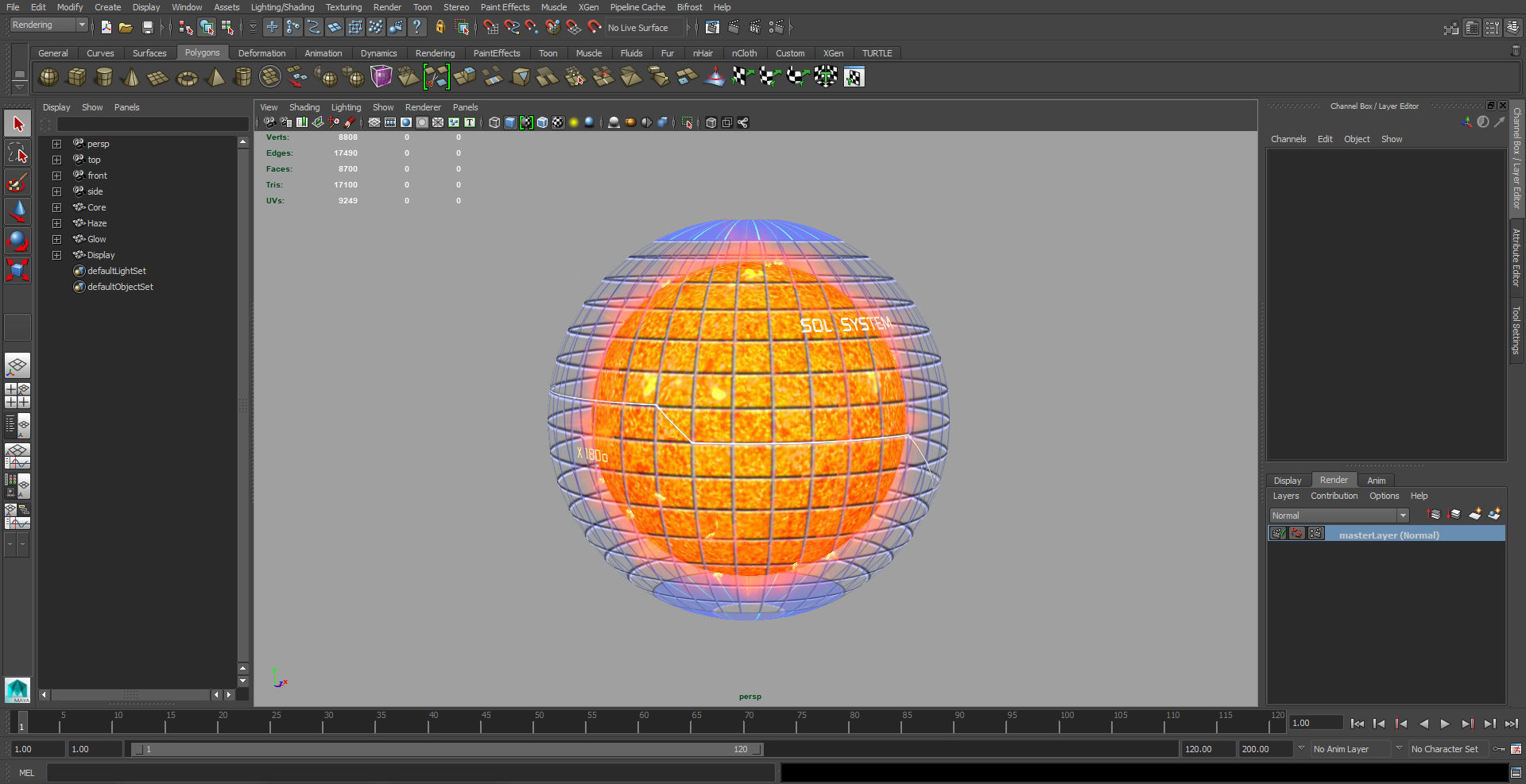 Sun Hologram Low-poly 3D model_3