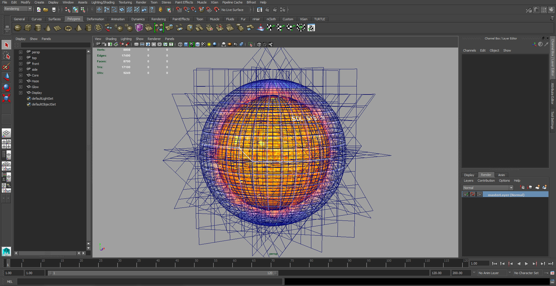 Sun Hologram Low-poly 3D model_4