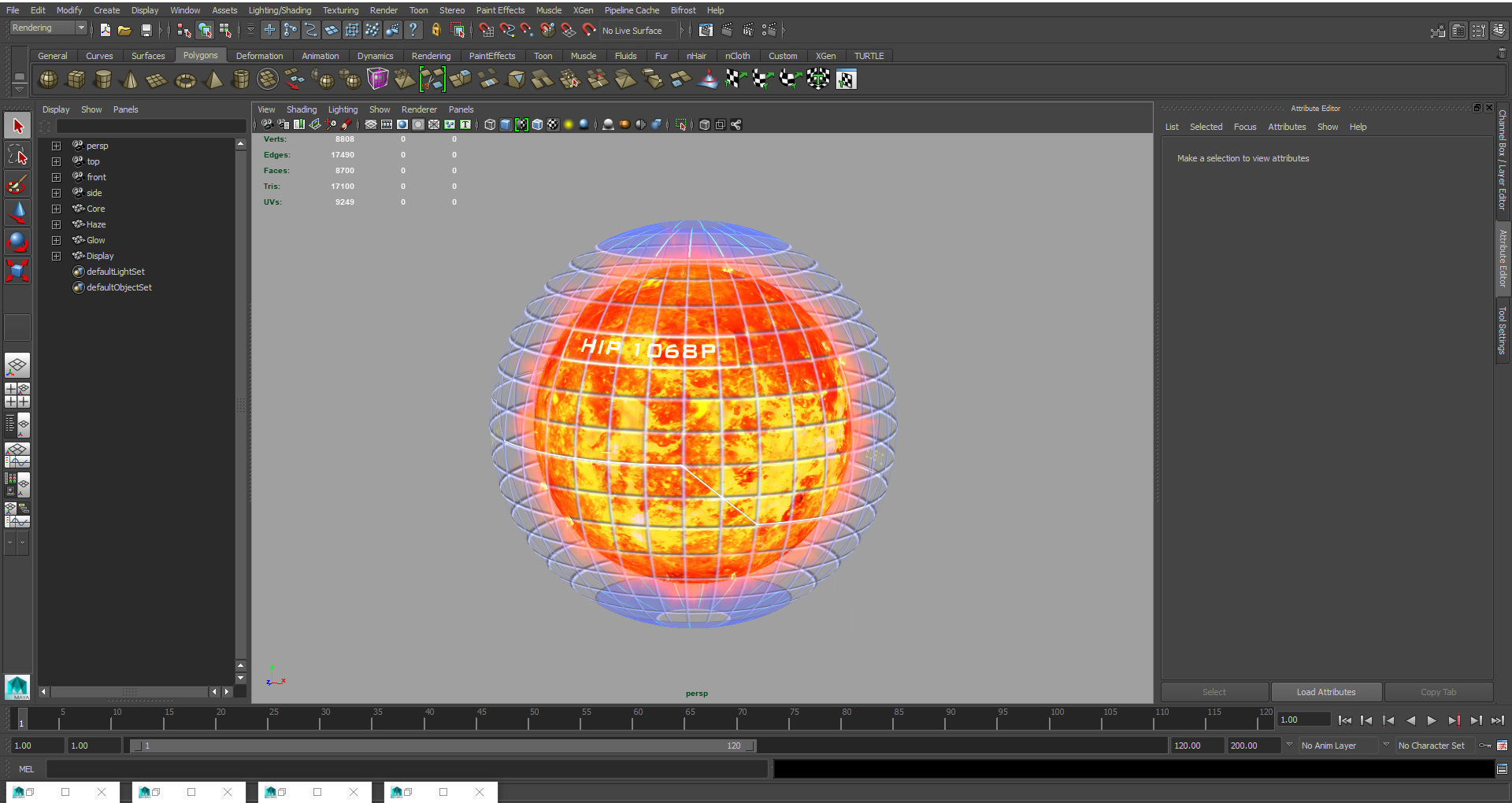 Alien Sun Hologram Low-poly 3D model_3