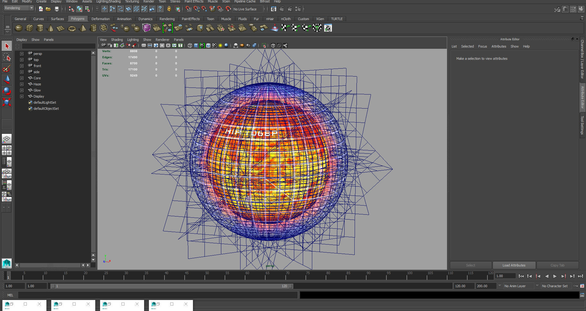Alien Sun Hologram Low-poly 3D model_2