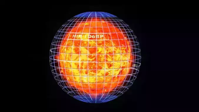 Alien Sun Hologram Low-poly 3D model