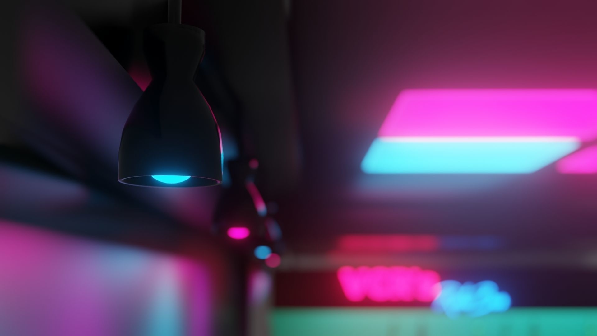 Retro Style Bar Interior  Low-poly 3D model_10