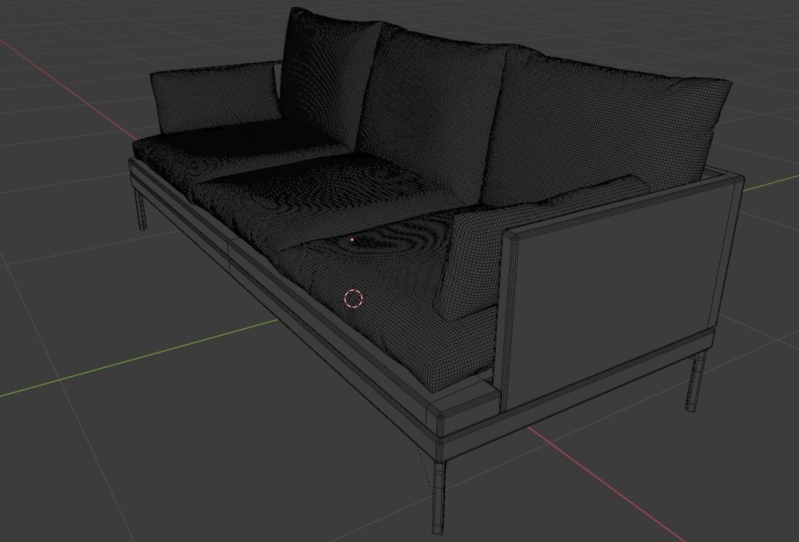 Couch modern chair 3D model_7