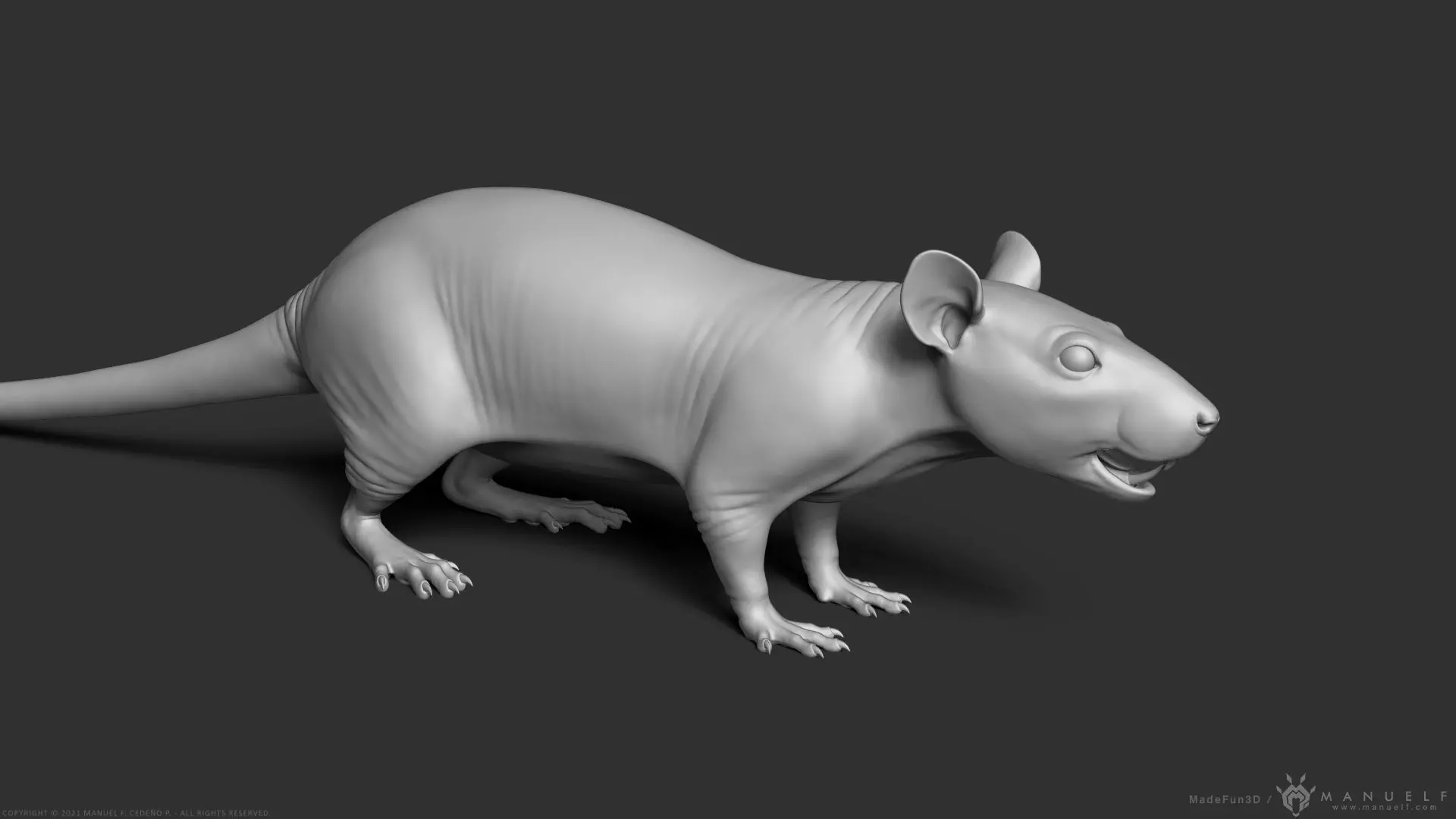 Rat - Highpoly Sculpture 3D model_0
