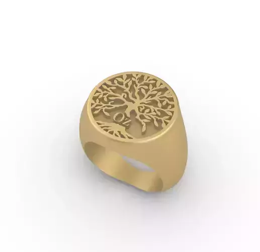 Tree of Life Oz Signet Stamp Ring