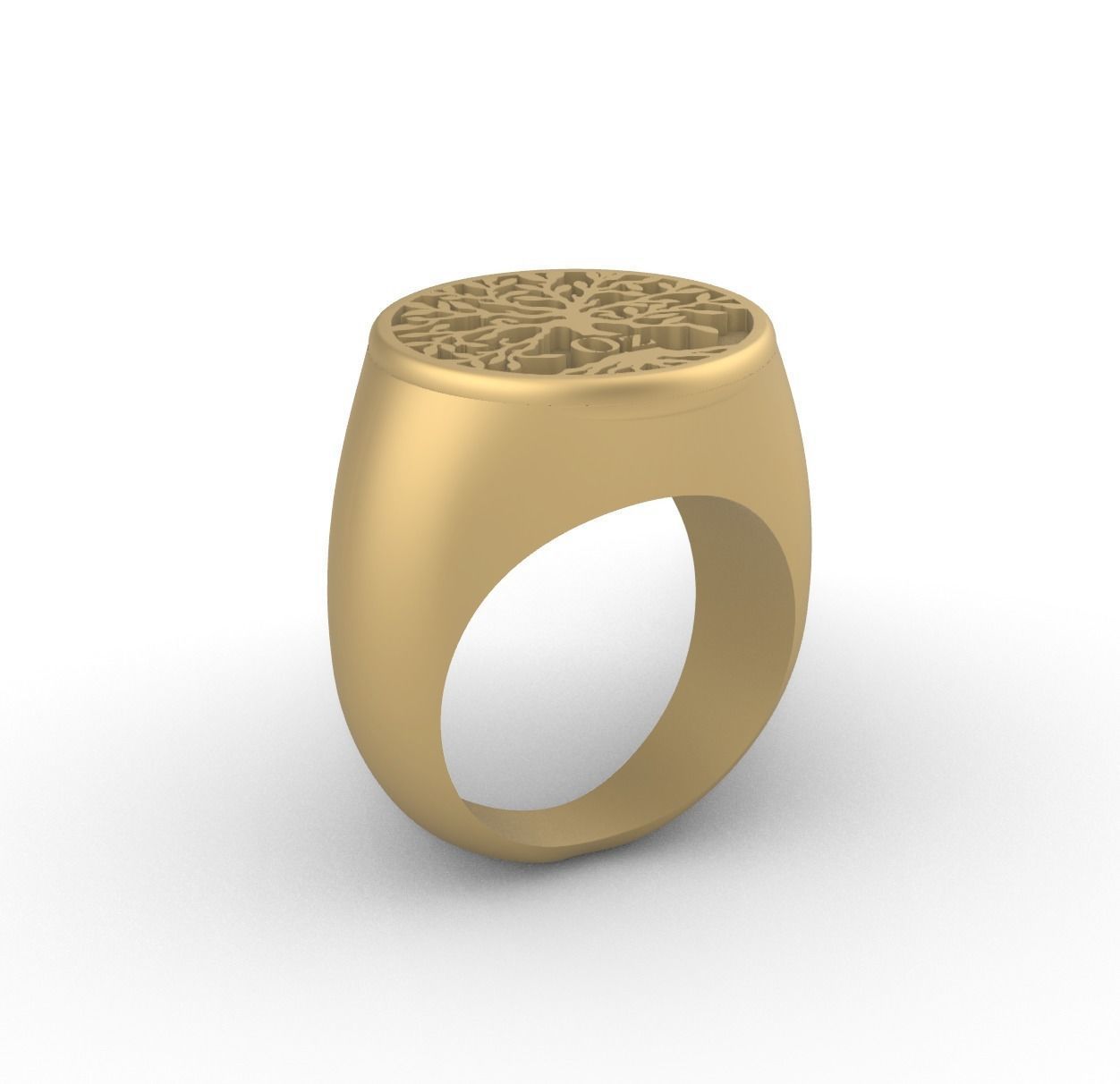 Tree of Life Oz Signet Stamp Ring 3D model_3