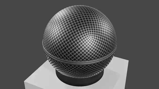  A White Blank Microphone News 3D Model