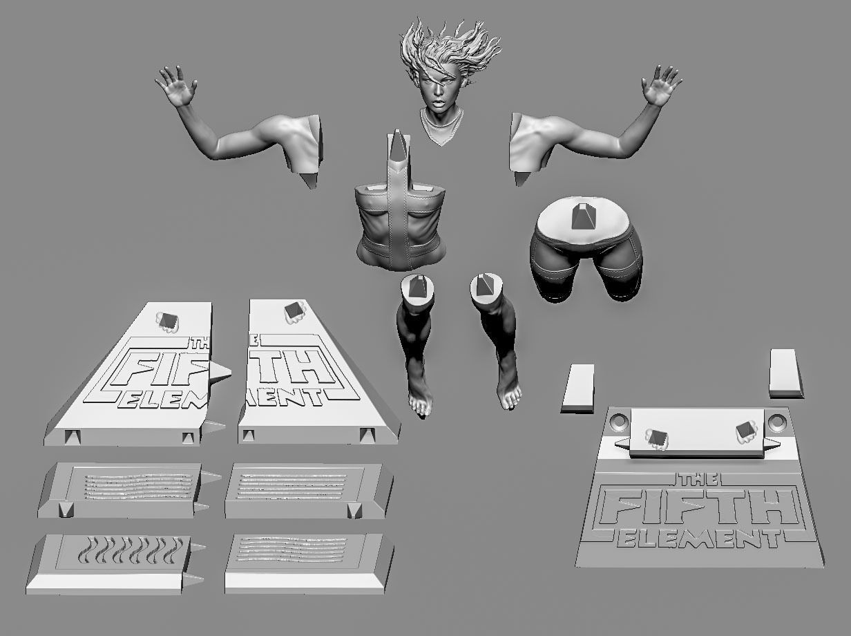 Leeloo woman jumping on platform 3D print model_65