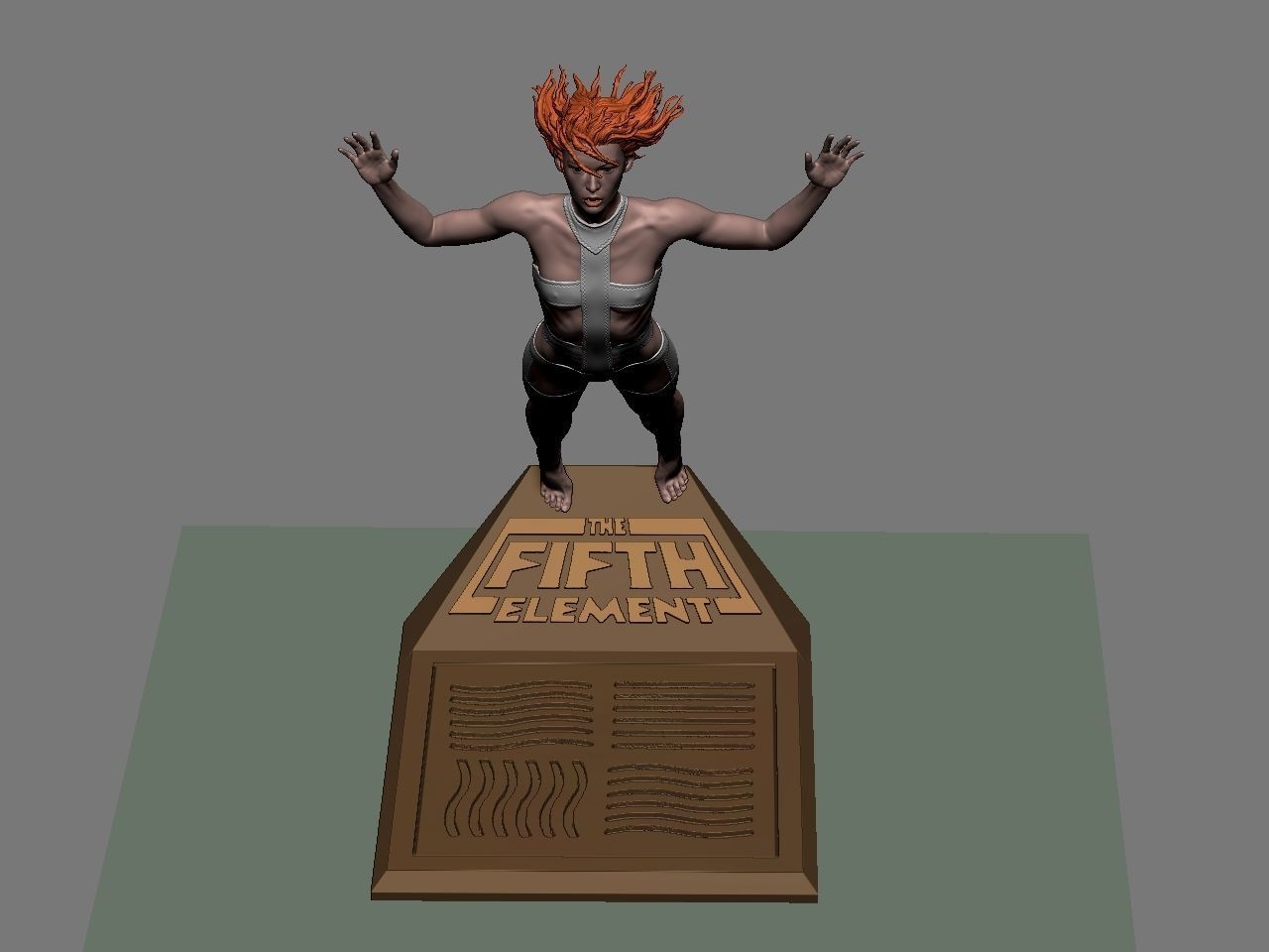 Leeloo woman jumping on platform 3D print model_62
