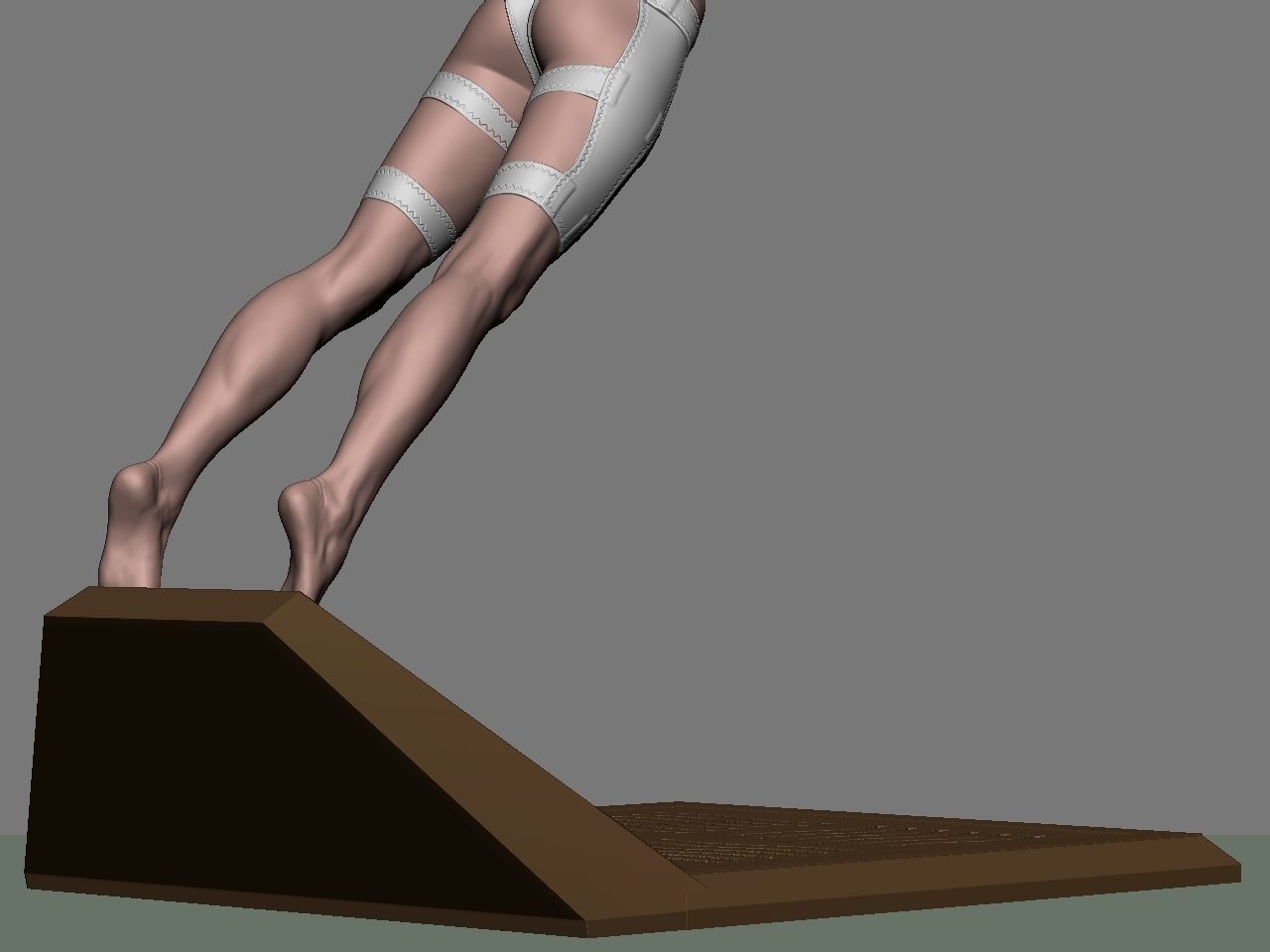 Leeloo woman jumping on platform 3D print model_36
