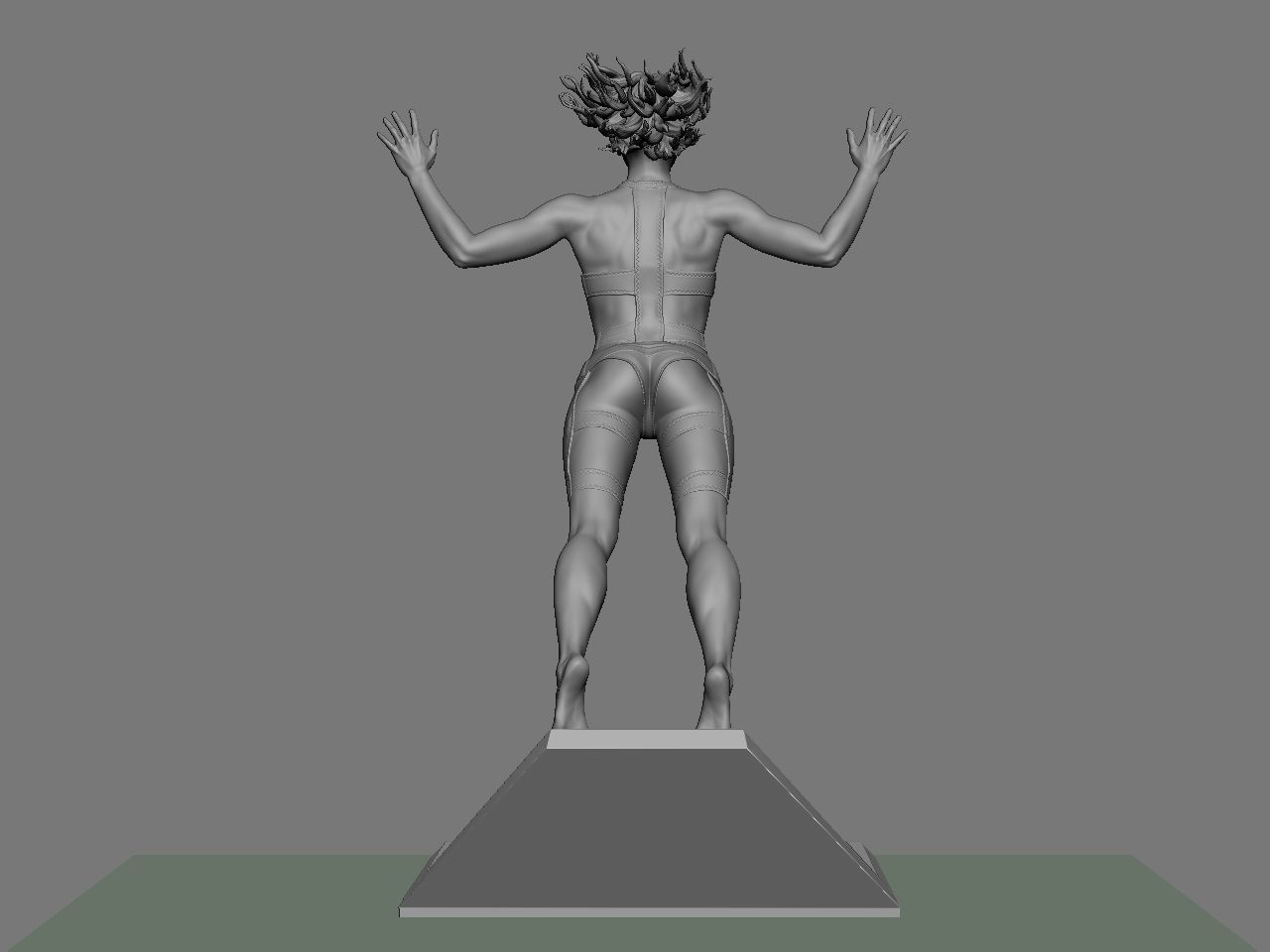 Leeloo woman jumping on platform 3D print model_7