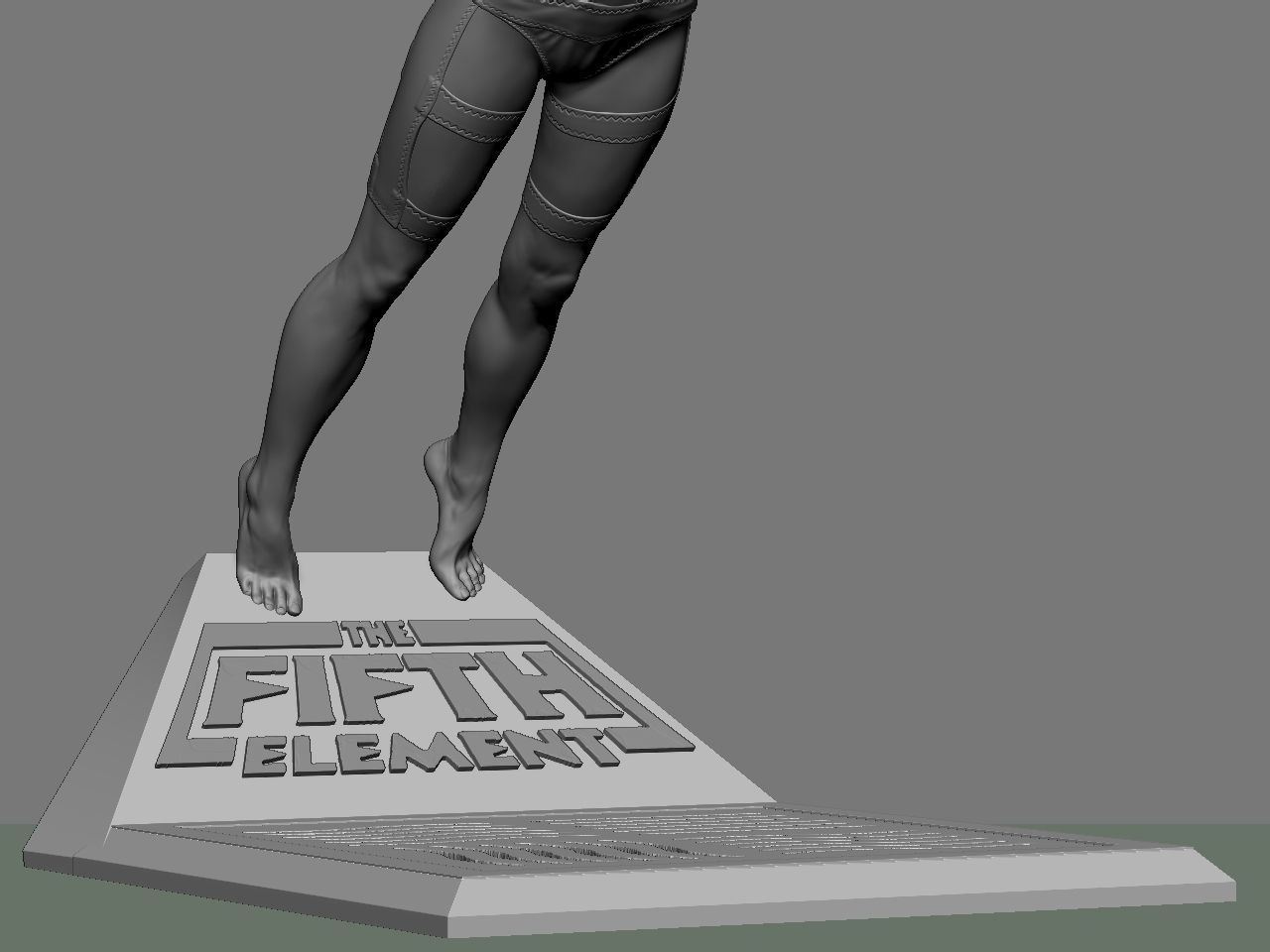 Leeloo woman jumping on platform 3D print model_33