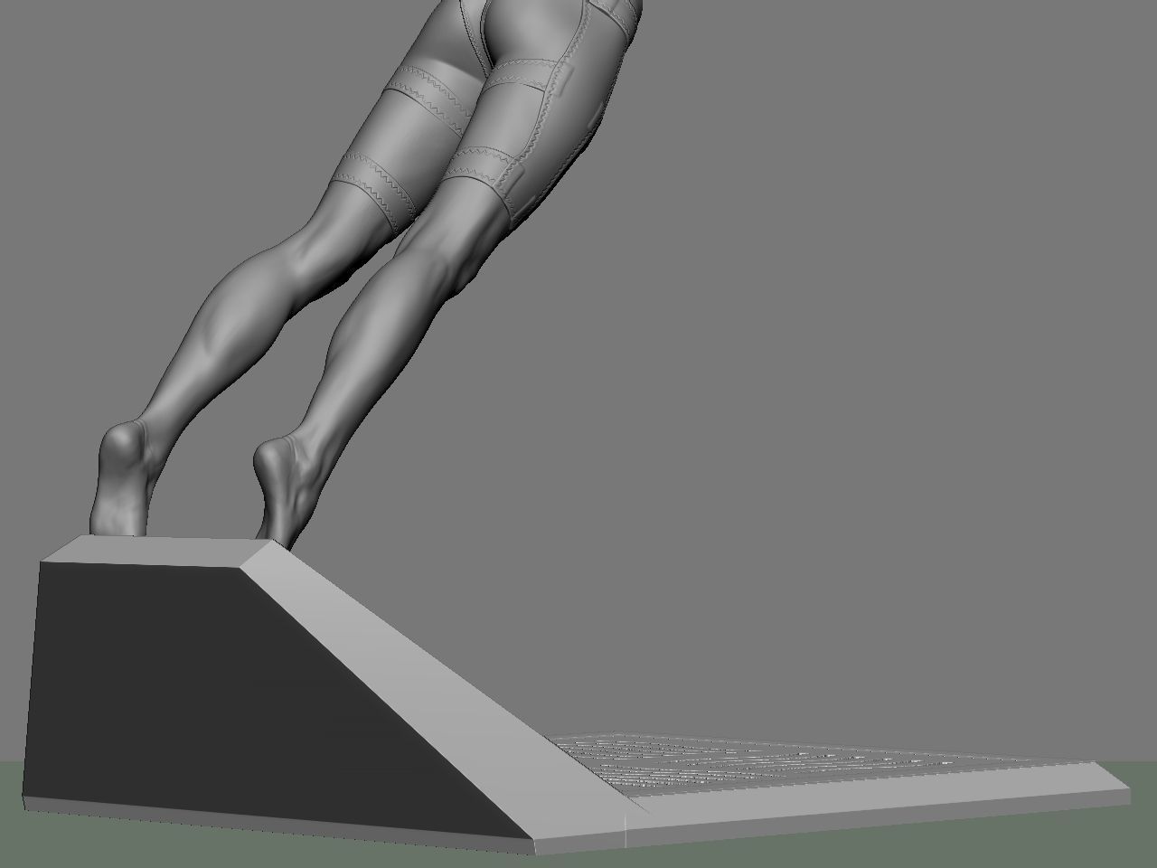 Leeloo woman jumping on platform 3D print model_37