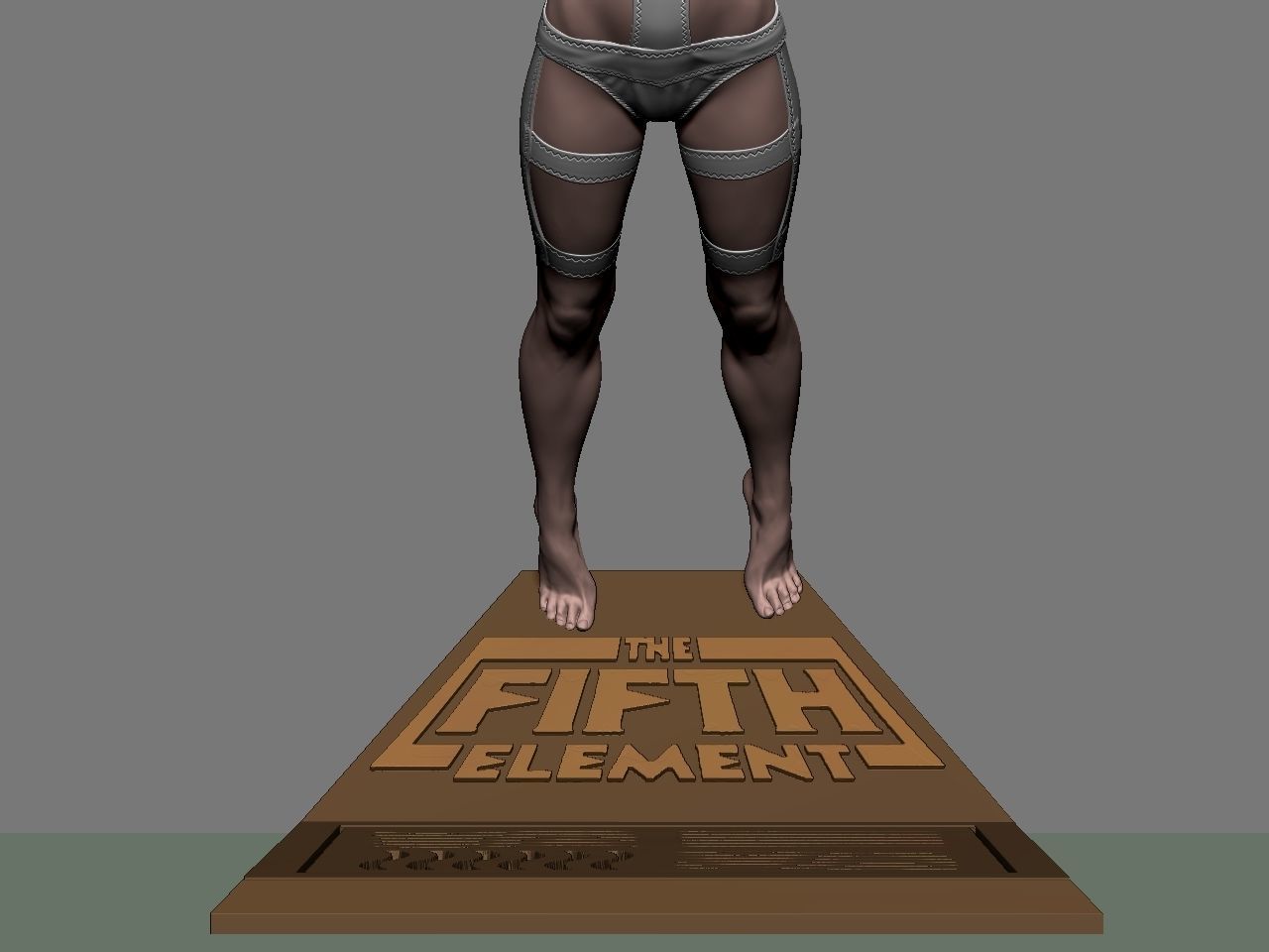 Leeloo woman jumping on platform 3D print model_46